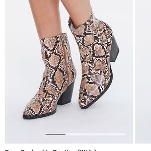 Faux Snakeskin Booties Forever21